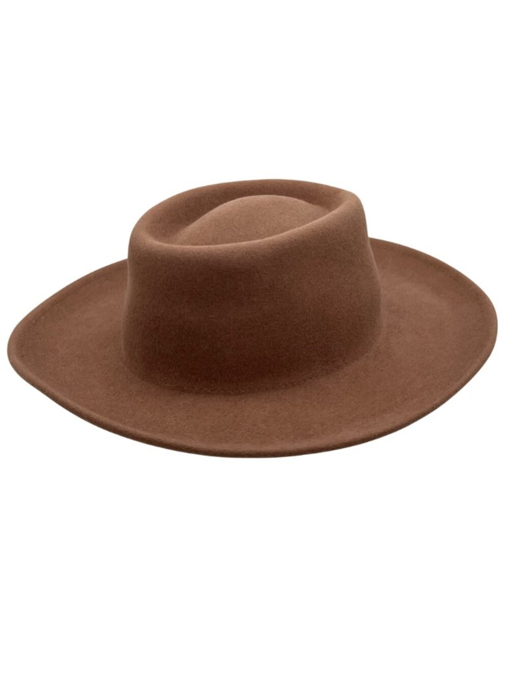 Gigi Pip Brown Australian Wool Wide Brim Womens Girls 53 Youth Hat S/M Adj Band - Picture 13 of 16